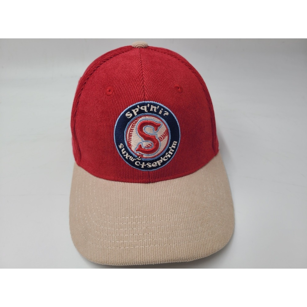 Spokane Indians Corduroy Salish Inlander Pepsi Strapback Hat Cap MiLB Red Beige